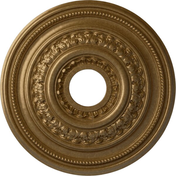 Ekena Millwork Orleans Ceiling Medallion (Fits Canopies up to 4 5/8"), 17 5/8"OD X 3 5/8"ID X 1 7/8"P, Pale Gold CM17OLPAS - main